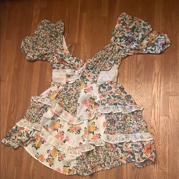 For Love & Lemons Rosalyn Mini Floral Dress - Picture 3 of 10